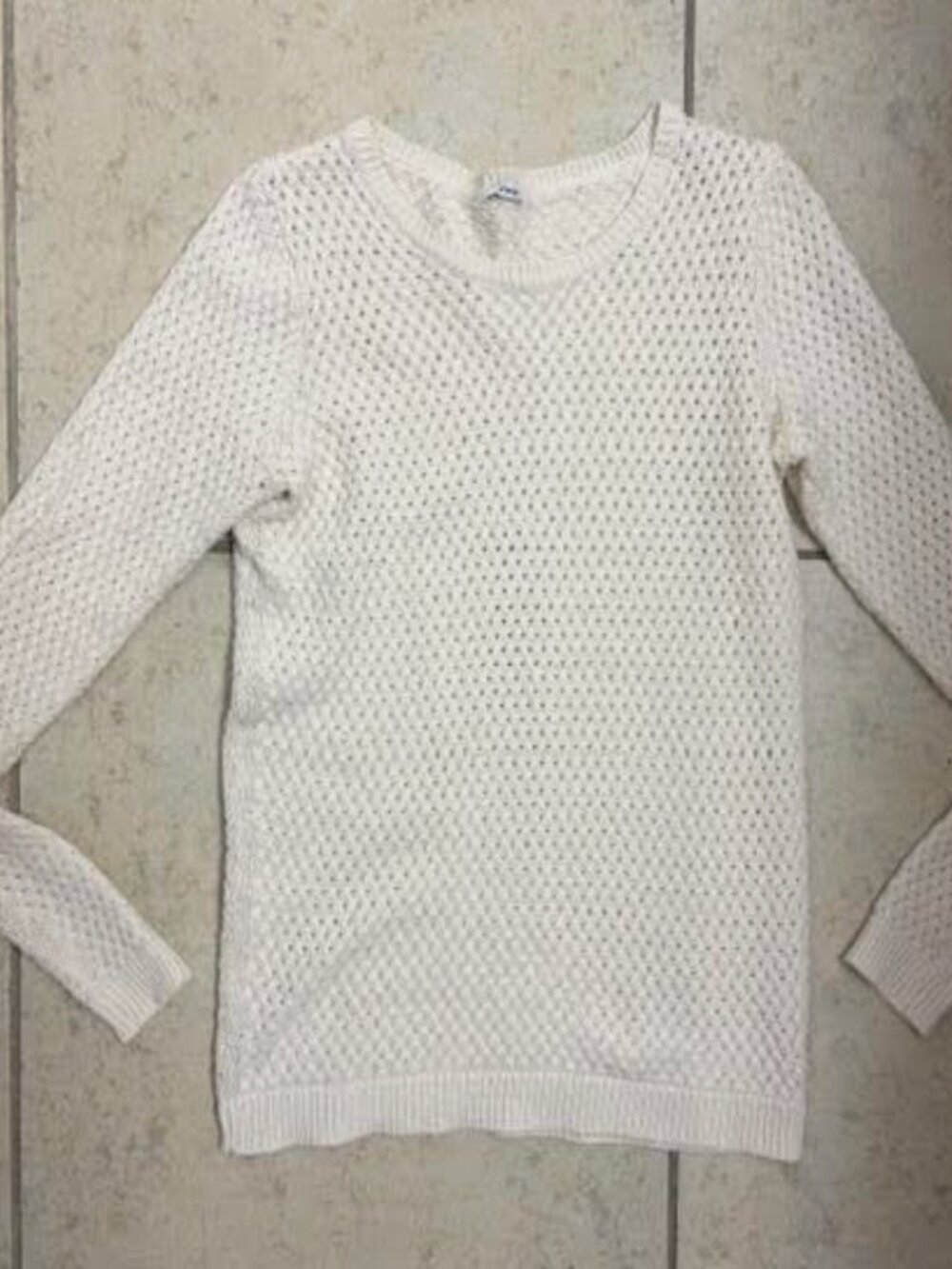 PIMKIE Women's Cream Sweater Small Open Knit Crew Neck Classic Old Money - Picture 1 of 5